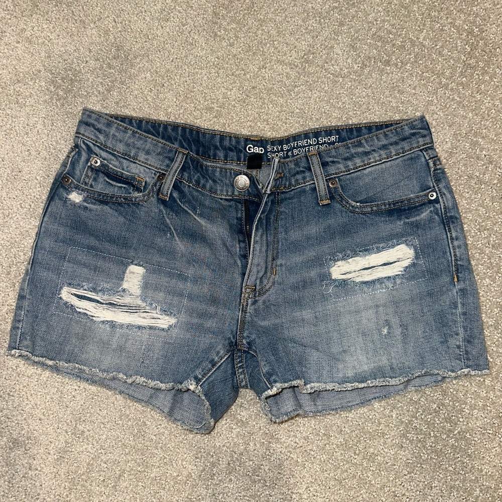 GAP Women's Distressed Blue Jean Shorts